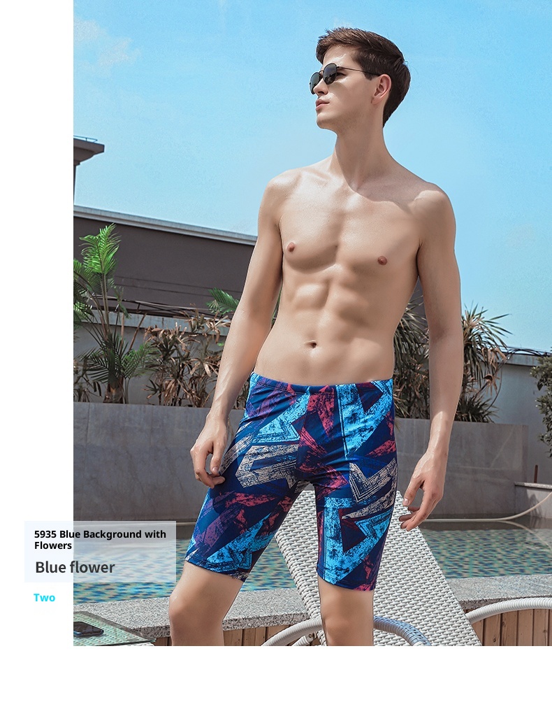 001 New Large Size Quick-Dry Elastic Men's Shorts Five-Point Adult Youth Swimming Trunks_voghion.com