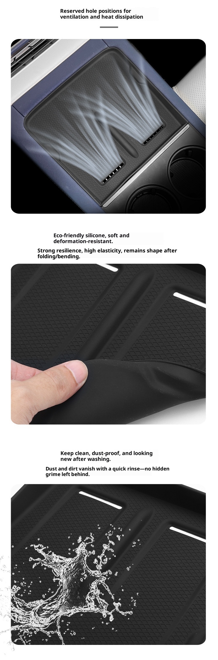 Adatto per il modello 23-25 Xpeng G6 Controllo centrale Tappetino antiscivolo in silicone per la ricarica wireless Speciale per interni auto_voghion.com