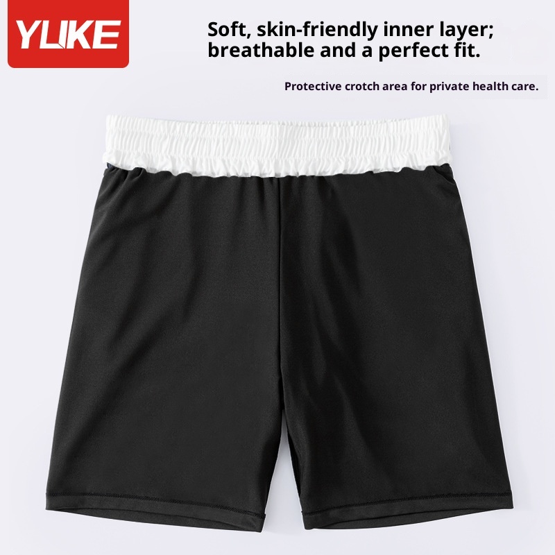 001 Men's Swim Trunks Anti-Embarrassment New Professional Boxer Five-Point Swimsuit Set Beach Adult Swimming Gear_voghion.com
