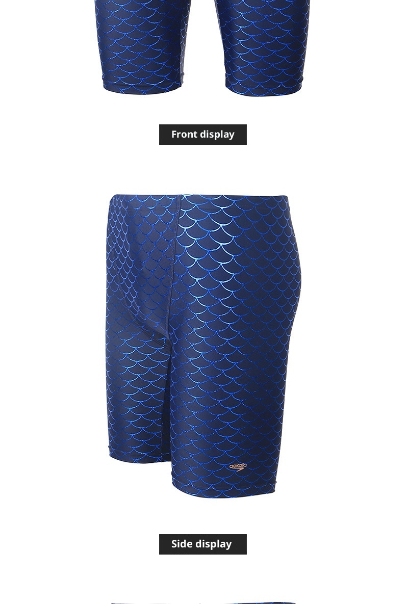 001 Aokailai Sports Five-Point Swim Shorts Men's Adult Water Fitness Student Training Competition Quick-Dry Breathable_voghion.com