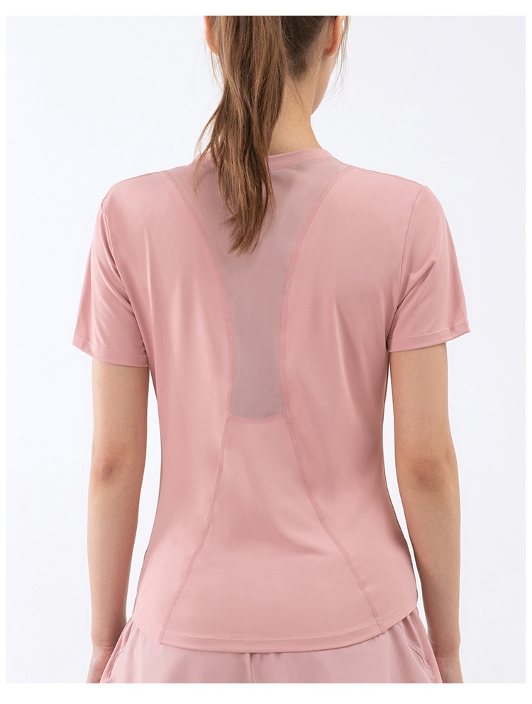 ActiveGo ActiveGo Haut de sport amincissant à manches courtes pour femme, coupe transfrontalière européenne et américaine, haut de fitness décontracté et respirant,_voghion.com