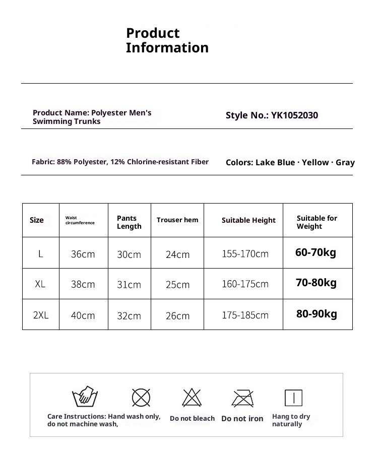 001 Bequeme Boxershorts für Erwachsene in Übergröße, schnelltrocknend, Badehose für Herren_voghion.com