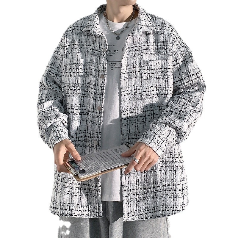 ActiveGo ActiveGo NASAABOUT Houndstooth Men's Brand European American High Street Spring And Autumn Trendy Cool Jacket British Style_voghion.com