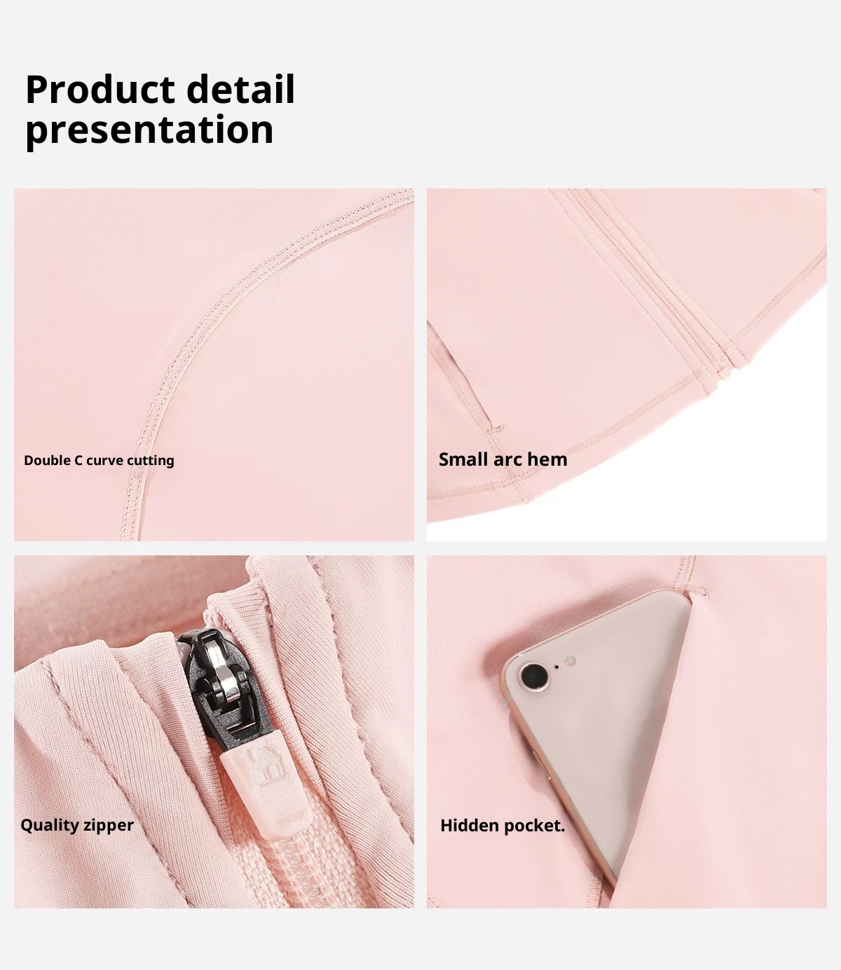 ActiveGo ActiveGo Slim Fit Protezione solare Abbigliamento sportivo da donna con colletto alto Yoga UV Ice Silk traspirante Traspirante Traspirante_voghion.com