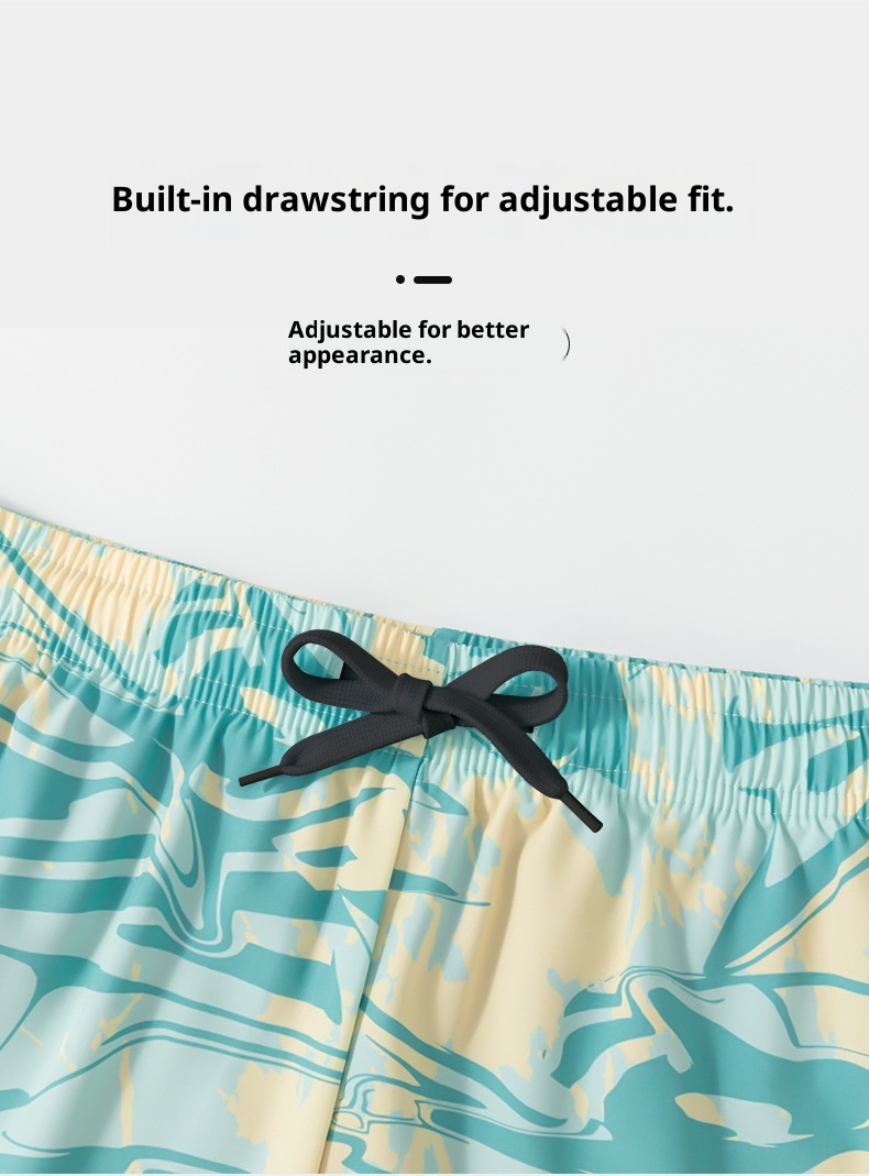 001 Herren-Badehose, doppellagig, Fünf-Punkt-Schwimmset, Anti-Peinlichkeit, neue professionelle Strand-Schwimmbekleidung_voghion.com