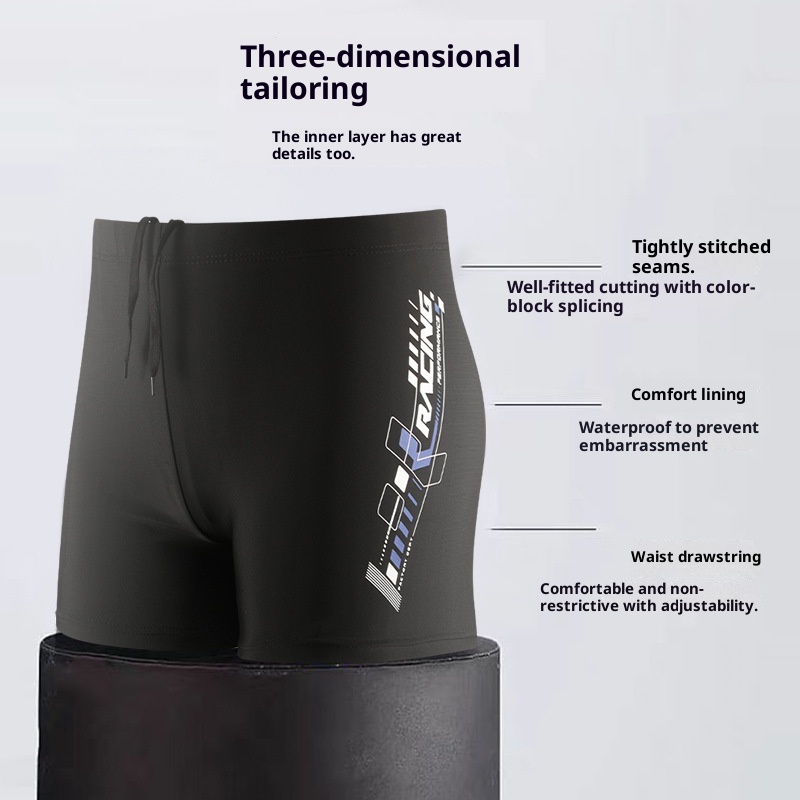 001 Neue, peinliche Badehose für Erwachsene in Übergrößen, locker geschnitten, professionell, schnelltrocknend, Boxershorts für Herren, Strandbadehose_voghion.com