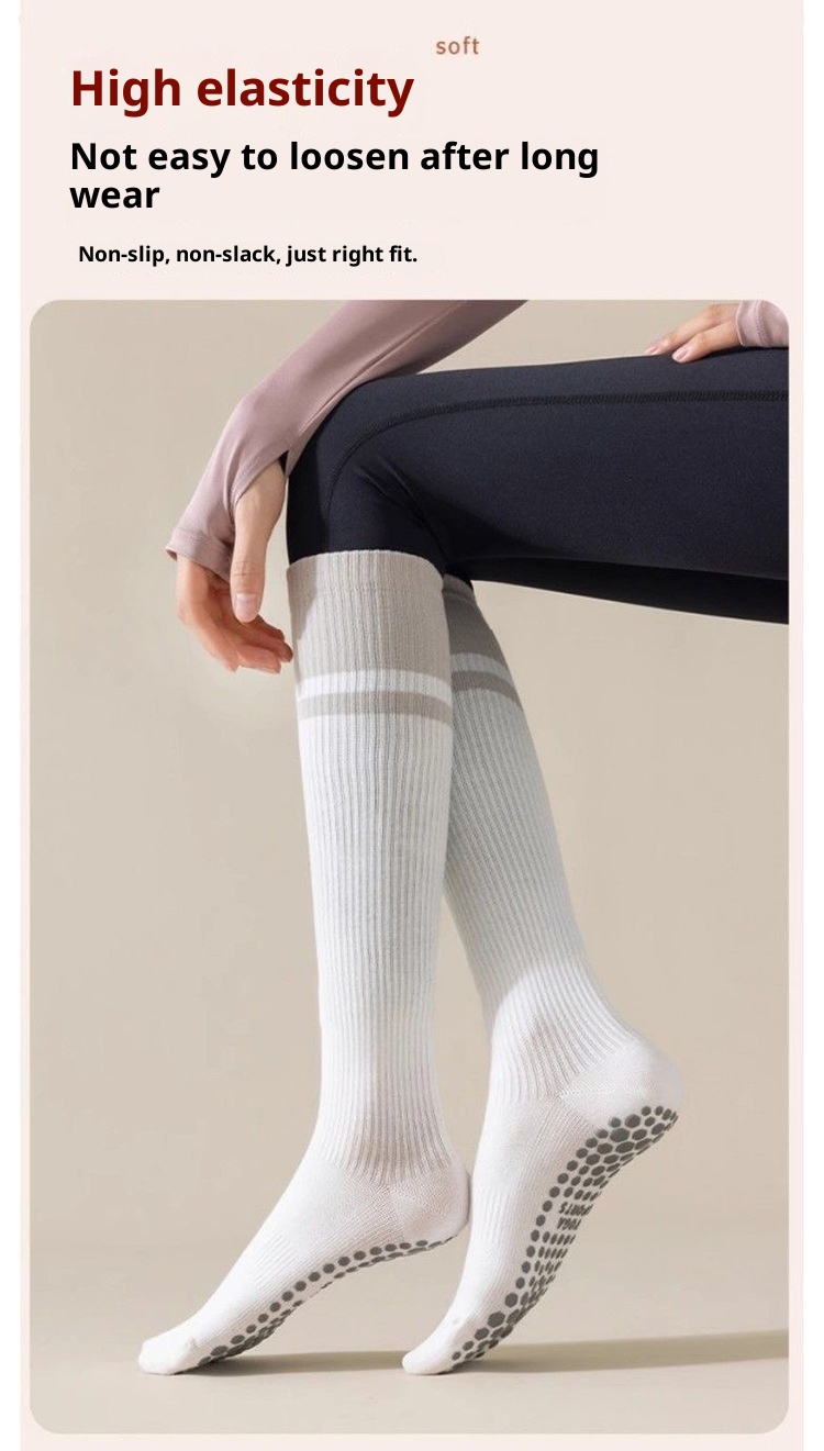 001 Yoga Socks Thin Non-Slip Mid-Calf Professional Compression Calf Pilates Summer Jump Rope Running Sports Fitness_voghion.com