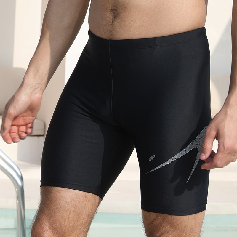 001 2023 New Adult Men's Racing Five-Point Anti-Embarrassment Quick-Dry High Elastic Boxer Swim Trunks_voghion.com