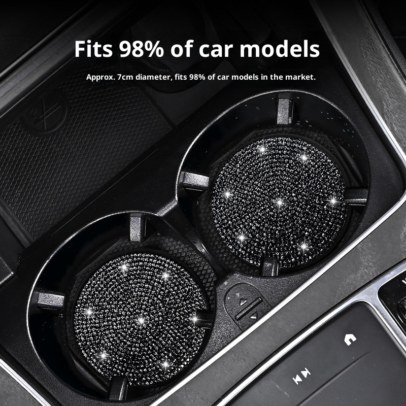 Small Deng Small Deng Cross-Border Exclusive With Rhinestones, Mat, Creative Car Anti-Slip Silicone Rhinestone Cup Mat_voghion.com