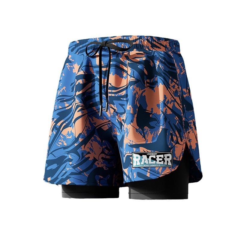 001 Adult Trunks New Professional Quick-Dry Two-Layer Loose Large Size Double-Layer Anti-Embarrassment Swimming Gear Set_voghion.com