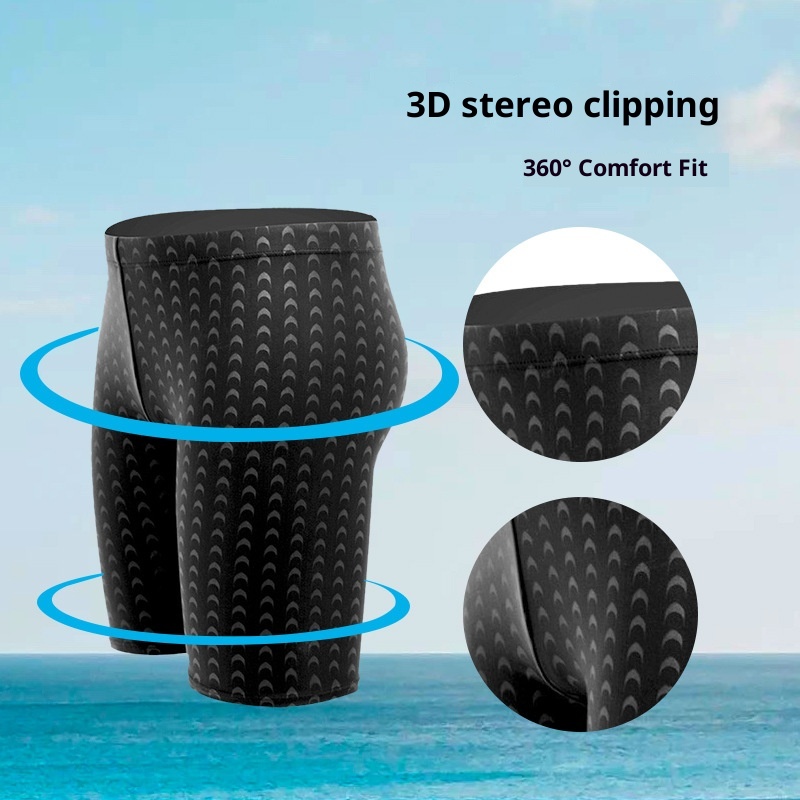 001 Großhandel Herren Große Größe Fünf-Punkt Professionelle Lange Rennboxer Badeshorts Haifisch-Badehose_voghion.com