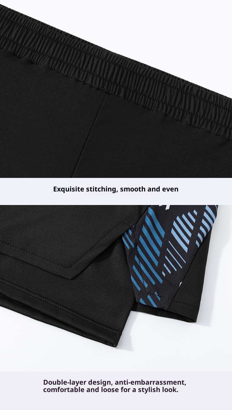 001 Yuke Herren Badehose, doppellagig, schnelltrocknend, professionell, Anti-Peinlichkeits-Badehose, neue große Größe, lockerer Schnitt, Sonnenschutz_voghion.com