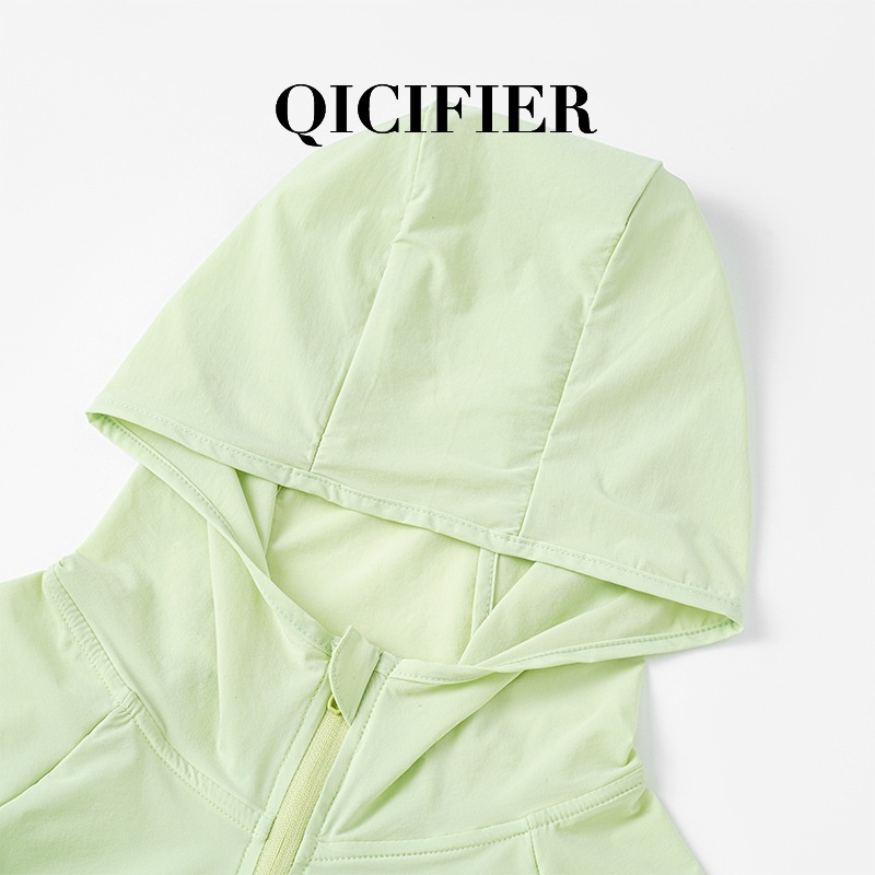 ActiveGo ActiveGo QCFE Qiancai Feier Summer Outdoor Sports Yoga Fitness Running Hooded Ice Feel Sun Protection Jacket For Women 3031_voghion.com