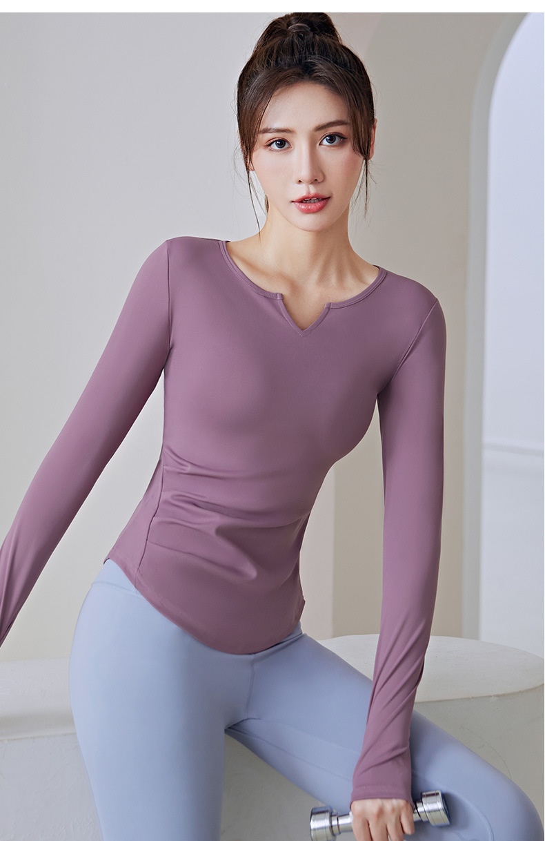 ActiveGo ActiveGo Cross-Border V-Neck Sleeve Yoga Wear Tummy Control Butt Lift Slim Fit Patchwork Long Outdoor Running Sports Fitness_voghion.com