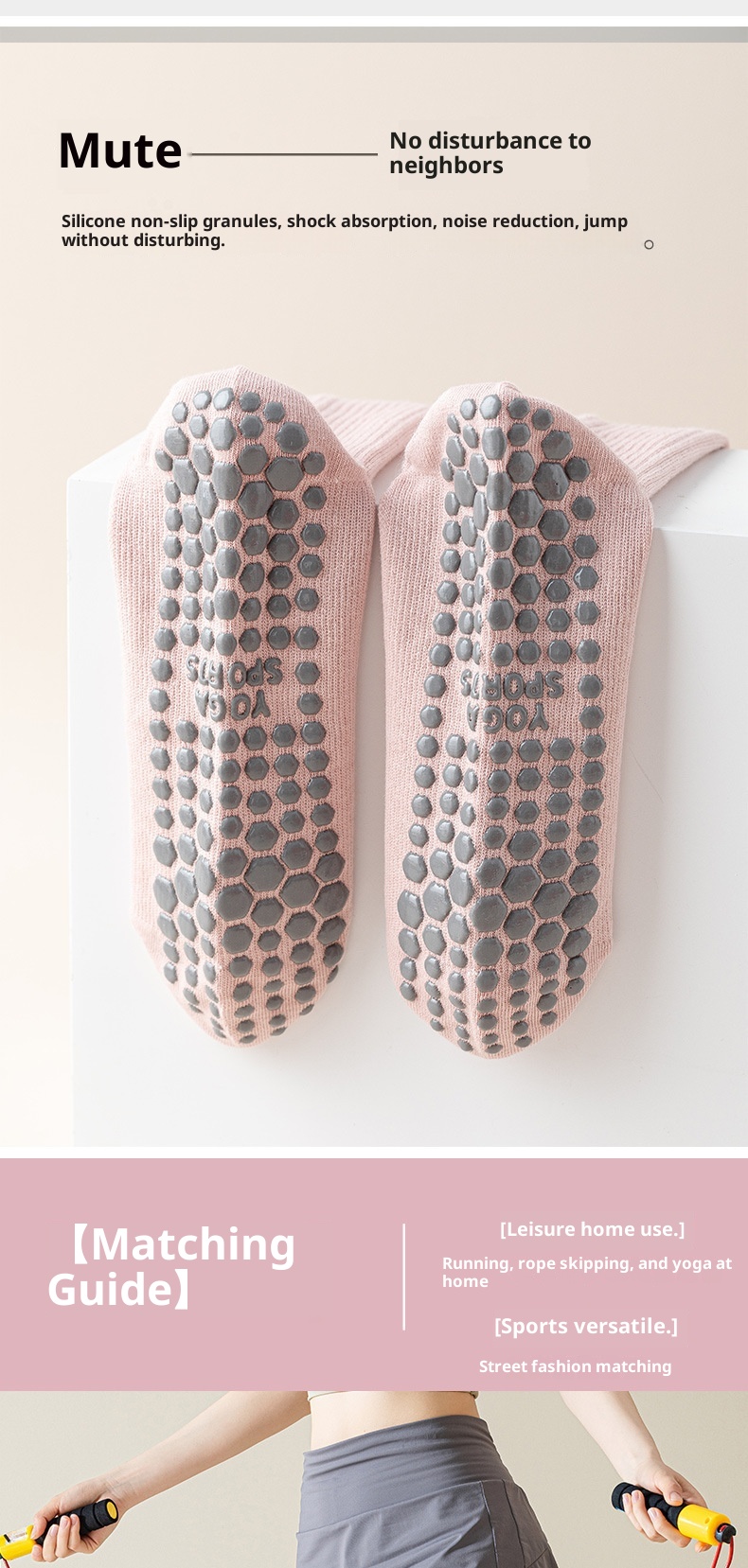 001 Calzini sportivi da donna, antiscivolo, a compressione, per yoga, pilates, polpacci, corsa, salto con la corda, ciclismo_voghion.com