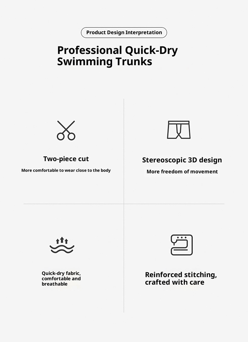 001 Men's Double Layer Boxer Loose Adult Quick Dry Anti-Embarrassment Trunks Beach Pants Hot Spring Swimming Wear Wholesale_voghion.com