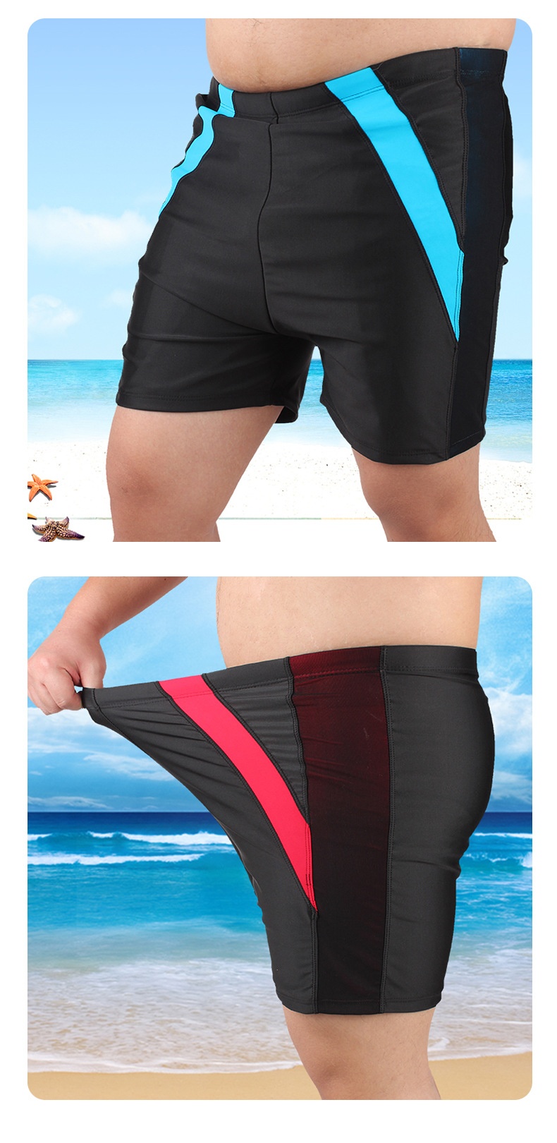 001 Pantaloncini da bagno larghi a cinque punti per uomo di grandi dimensioni, ad asciugatura rapida, all'ingrosso_voghion.com