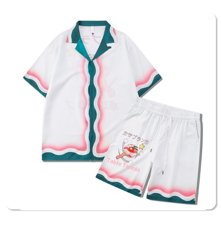 ActiveGo ActiveGo Foreign Trade Cross-Border European And American Trendy Brand Casual Short Sleeve Shirt Retro Beach Digital Print Color_voghion.com