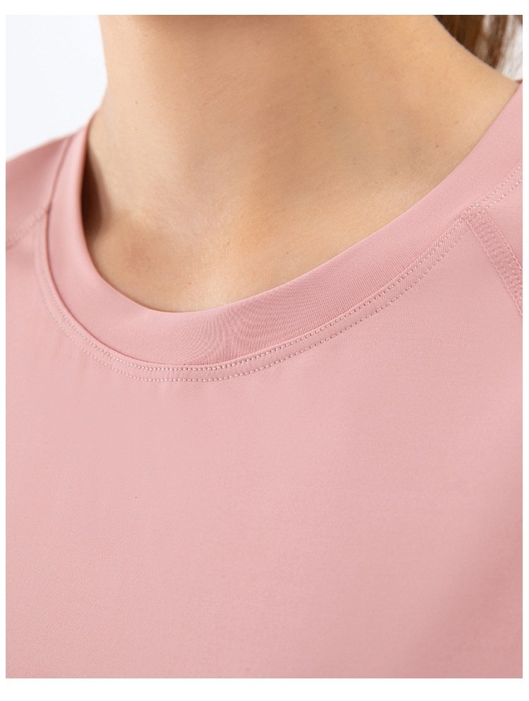 ActiveGo ActiveGo Haut de sport amincissant à manches courtes pour femme, coupe transfrontalière européenne et américaine, haut de fitness décontracté et respirant,_voghion.com