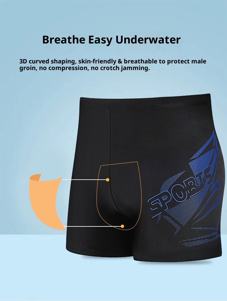 001 Plus Size Swim Trunks Boxer Loose Anti-Embarrassment Quick-Dry Swimming Suit Men's Adult Hot Spring Set Equipment_voghion.com