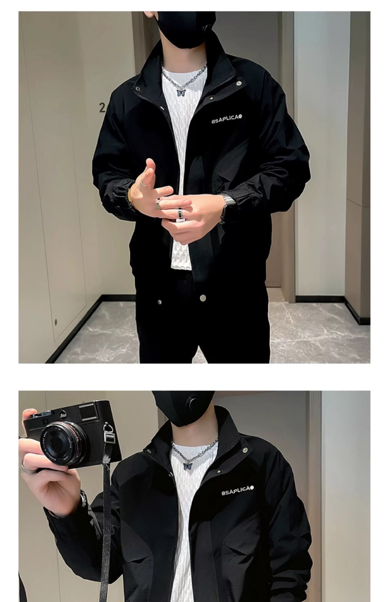 ActiveGo ActiveGo Giacca da baseball con colletto rovesciato, stile americano, versatile, da uomo, primavera autunno, stile High Street, alla moda_voghion.com