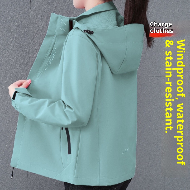 ActiveGo Women's Detachable Hooded Autumn New Windproof Waterproof Couple Outdoor Hiking Jacket Men's Trendy_voghion.com