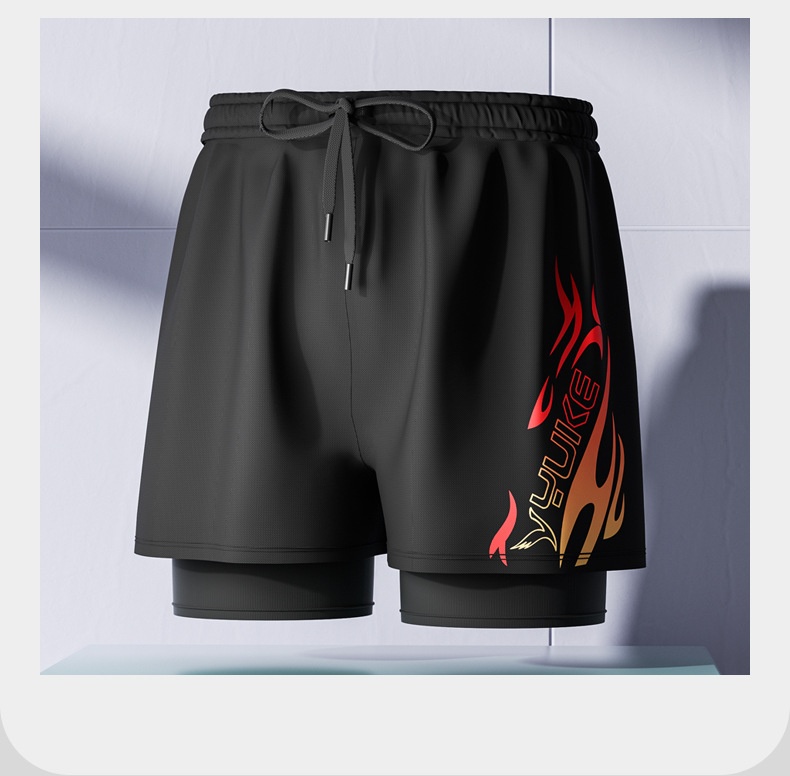 001 Adult Nw Profssional Quick-Dry Two-Layr Loos Larg Siz Doubl-Layr Anti-Embarrassmnt Swimming Trunks St_voghion.com