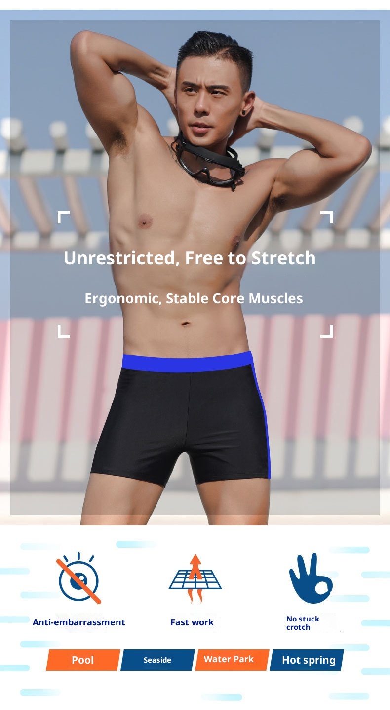 001 Bestseller Badehose gegen Peinlichkeiten, lockere Passform, Badehose für Erwachsene, Herren, breite Taille_voghion.com