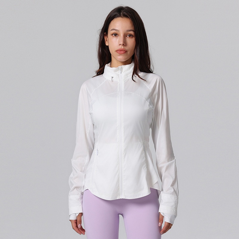 ActiveGo ActiveGo Ice Silk traspirante vestibilità slim GoalS Yoga Wear Giacca casual da donna per esterni, in pelle sottile e leggera, con protezione solare_voghion.com