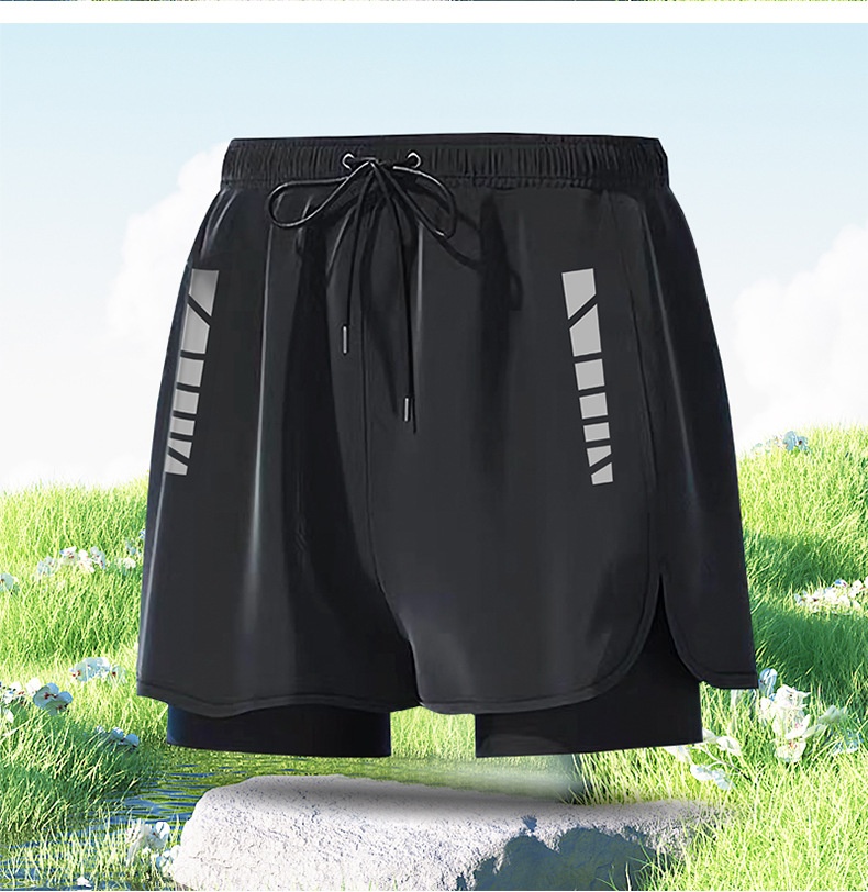 001 2024 Neue Herren-Badehose im Großhandel: Doppellagig, locker, schnelltrocknend, Anti-Peinlichkeits-Badehose, Boxershorts in großen Größen, Bademode_voghion.com