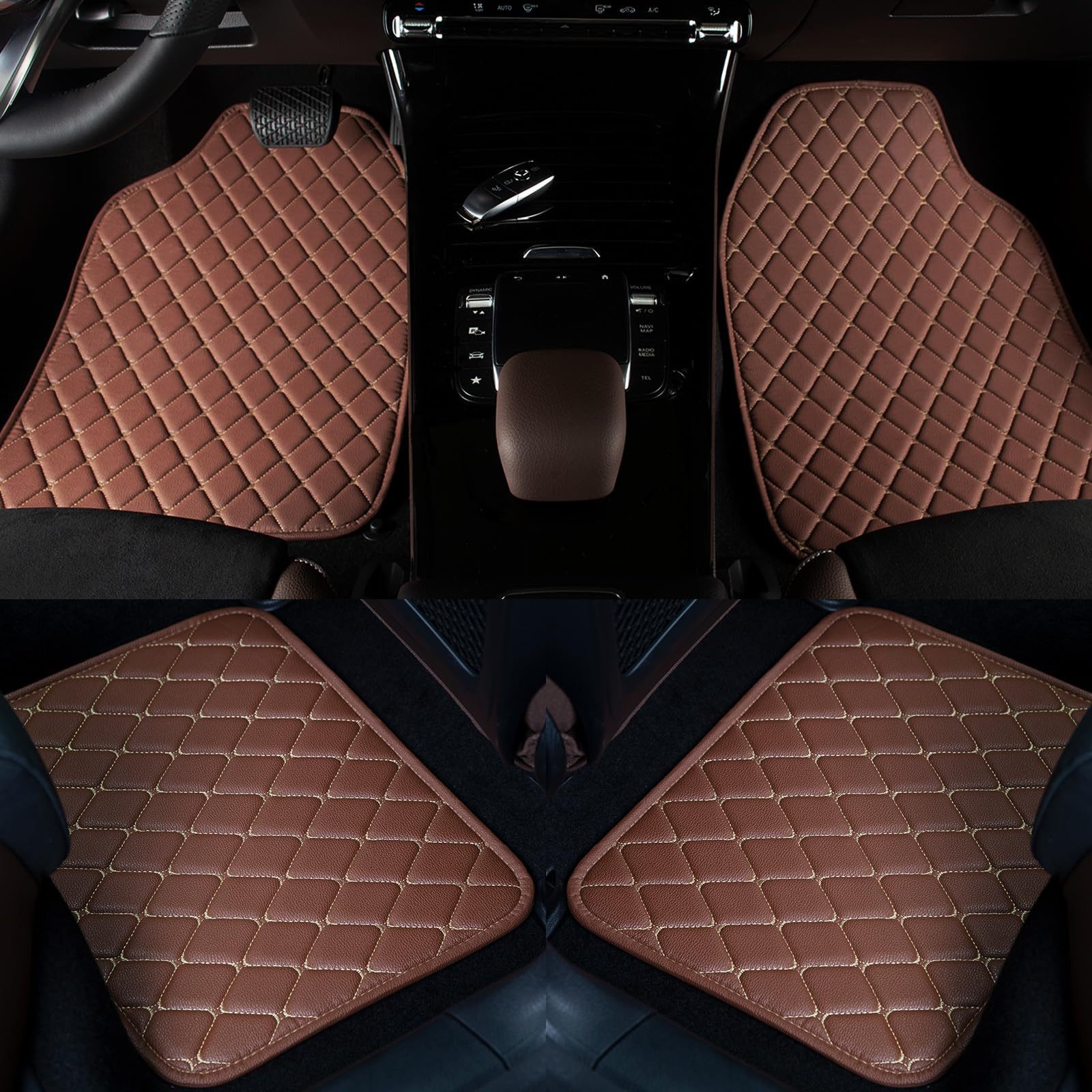 Small Deng Small Deng Cross-border Universal Car Floor Mats Waterproof Dirt-resistant Non-slip Quilted_voghion.com