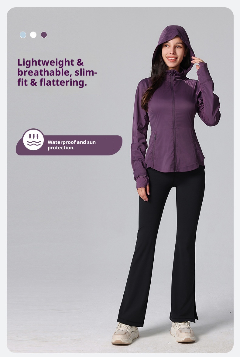 ActiveGo ActiveGo Ice Silk traspirante vestibilità slim GoalS Yoga Wear Giacca casual da donna per esterni, in pelle sottile e leggera, con protezione solare_voghion.com