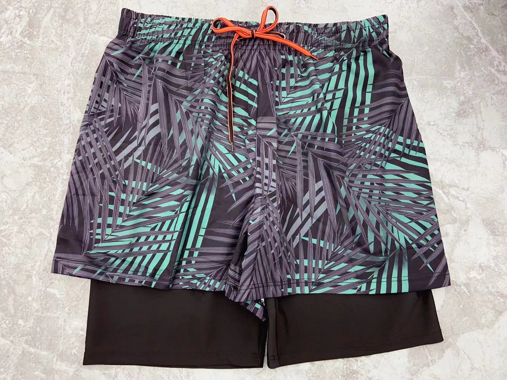 001 Anti-Peinlichkeit Doppellagige Neue Bedruckte Bequeme Badeshorts für Erwachsene in Übergrößen Herren Badehose_voghion.com