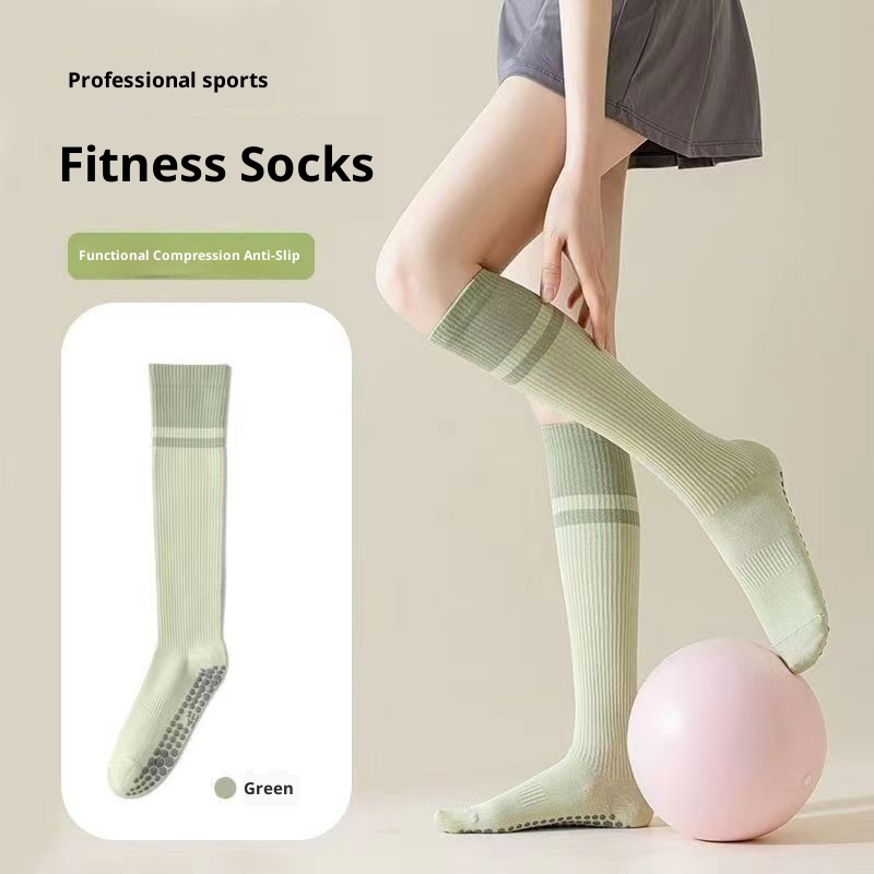 001 Calzini sportivi da donna, antiscivolo, a compressione, per yoga, pilates, polpacci, corsa, salto con la corda, ciclismo_voghion.com