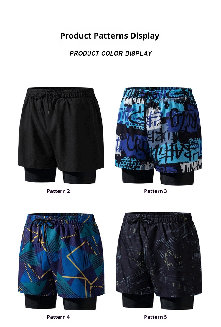 001 Costume da bagno da uomo per adulti, nuovo boxer largo alla moda professionale anti-imbarazzo a doppio strato ad asciugatura rapida, elastico alto_voghion.com