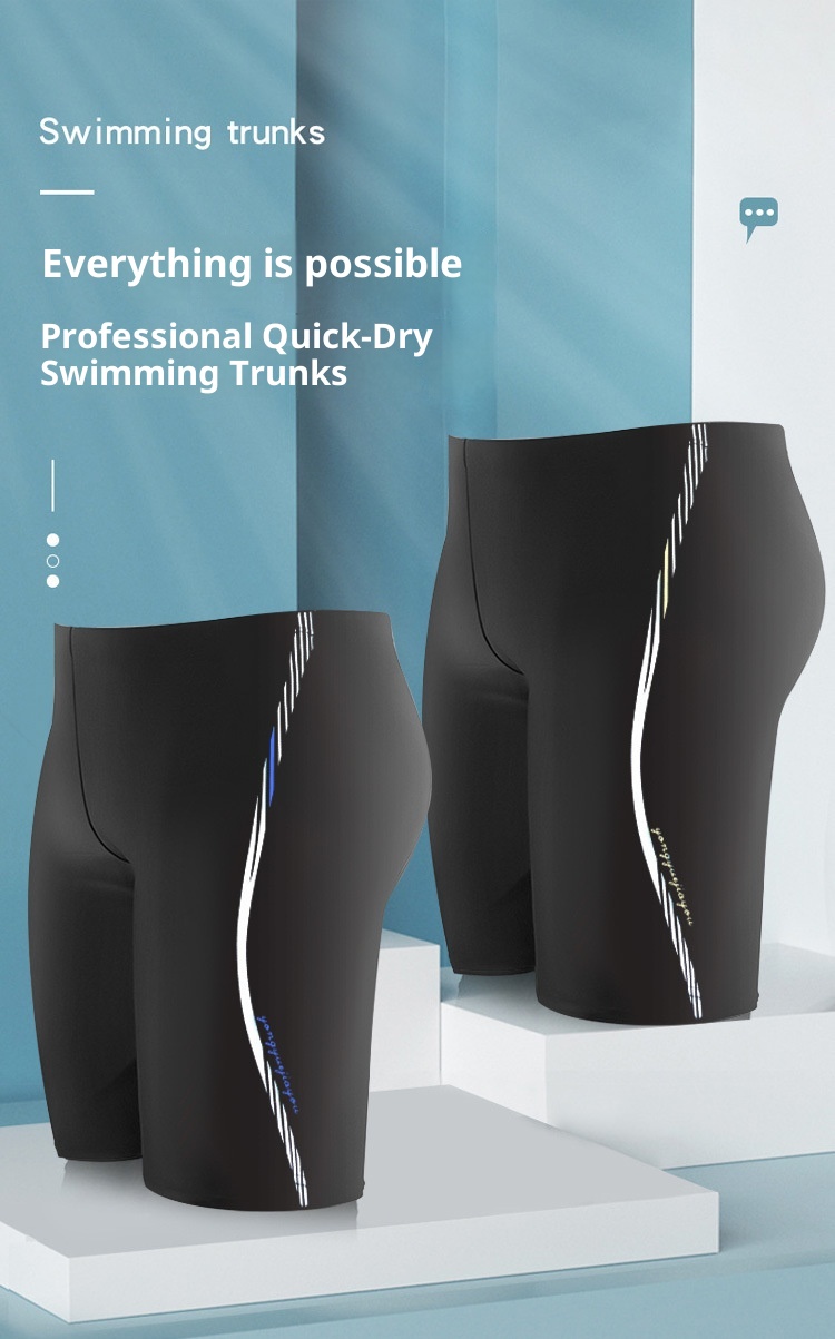 001 Adult Anti-Embarrassment Boxer Shorts Fashionable Men Professional Quick-Dry Breathable Sun-Proof Swimming Trunks_voghion.com