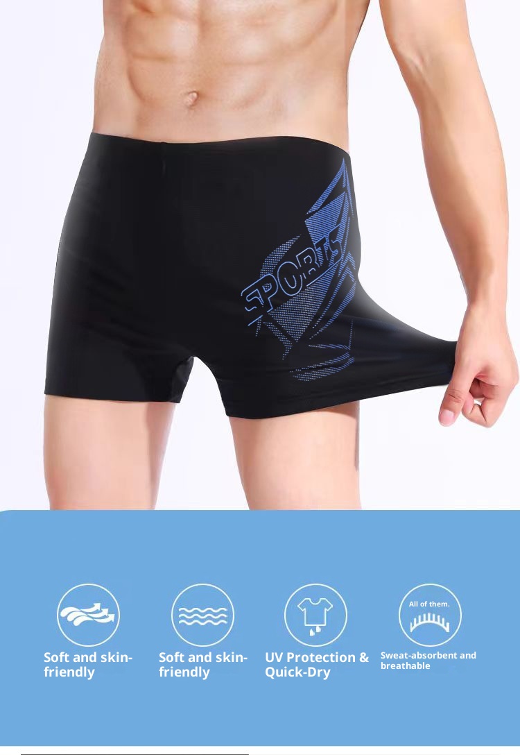 001 Plus Size Swim Trunks Boxer Loose Anti-Embarrassment Quick-Dry Swimming Suit Men's Adult Hot Spring Set Equipment_voghion.com