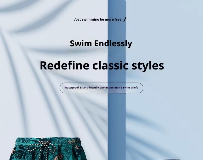 001 Men's Swimming Anti-Embarrassment Double Layer Boxer Swim Trunks Adult 2025 New Professional Hot Spring Swimsuit Full_voghion.com