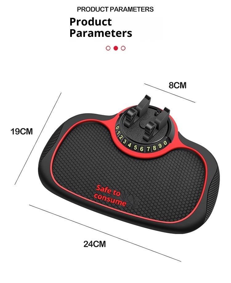 Xiao Deng Handyhalterung, multifunktional, mit Nationalflagge, rutschfest, für Armaturenbrett, Instrumententafel, Auto-Ablagematte, Parkplatznummernschild_voghion.com