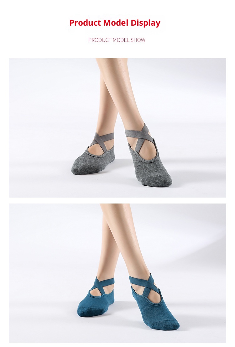 001 Calzini antiscivolo da donna per yoga, autunno e inverno, in cotone spesso, per pilates, danza e fitness, punta aperta, per interni_voghion.com