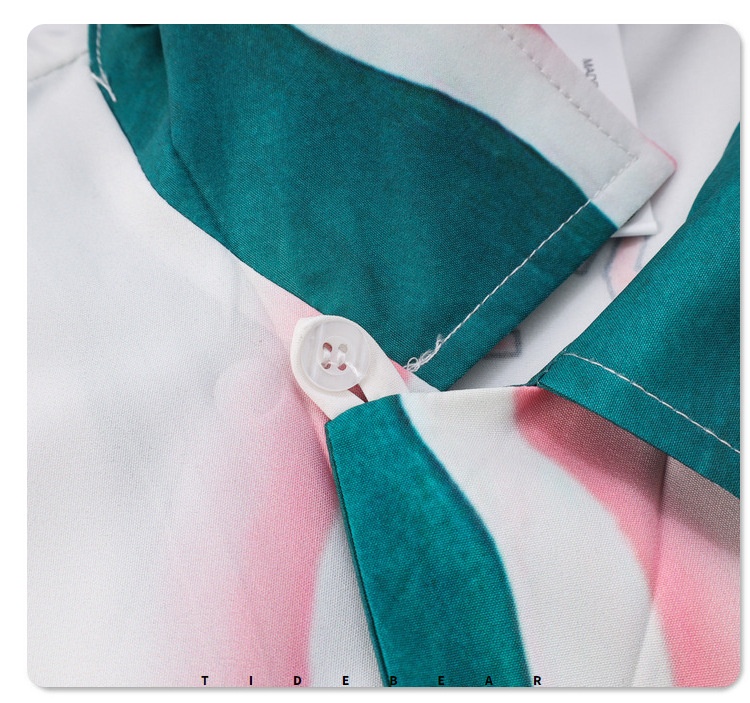 ActiveGo ActiveGo Foreign Trade Cross-Border European And American Trendy Brand Casual Short Sleeve Shirt Retro Beach Digital Print Color_voghion.com