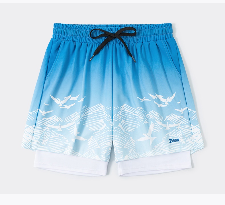 001 Men's New Quick-Dry Large Size Anti-Embarrassment Adult Gear Full Set Loose Beach Swimming Trunks For Hot Springs_voghion.com