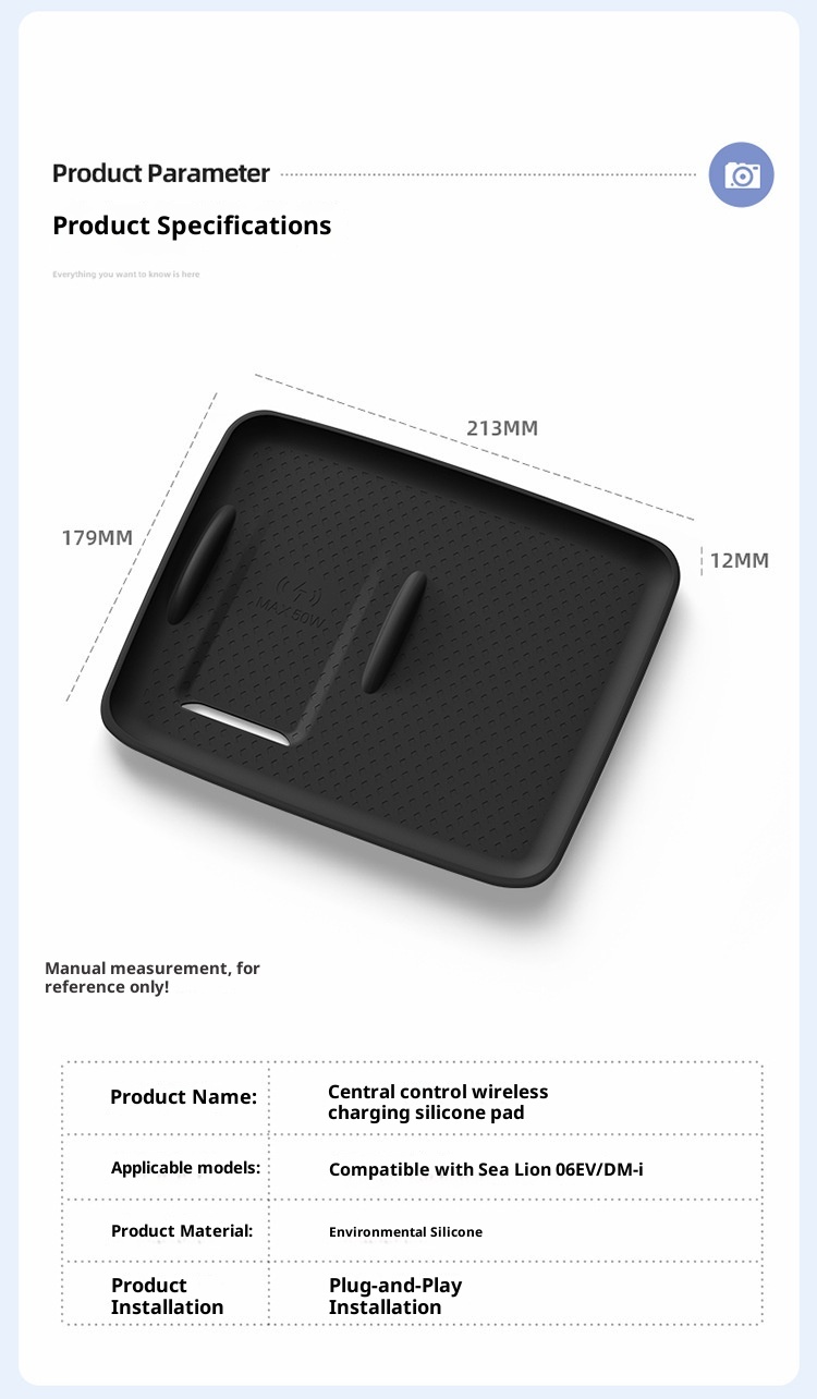 Suitable For BYD Hiace 06ev/06dmi Wireless Charging Central Control Silicone Non-Slip Phone Pad Accessories_voghion.com