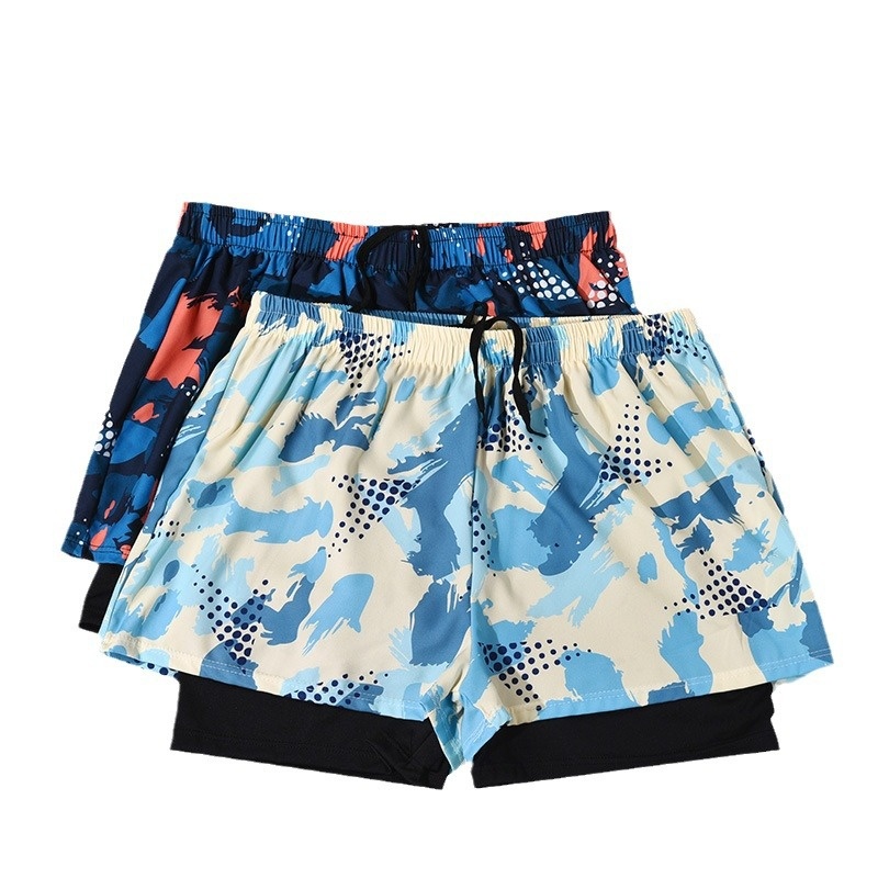 001 Double Layer Quick-Dry For Men, New Anti-Embarrassment Large Size Loose Printed Hot-Selling Adult Professional Swimming_voghion.com