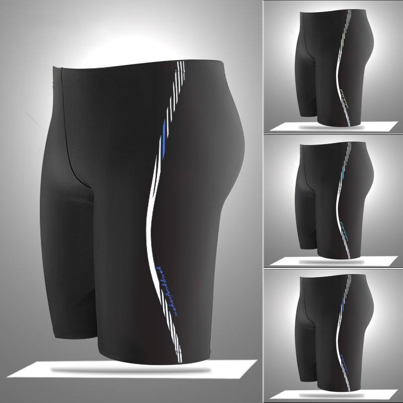 001 Adult Anti-Embarrassment Boxer Shorts Fashionable Men Professional Quick-Dry Breathable Sun-Proof Swimming Trunks_voghion.com