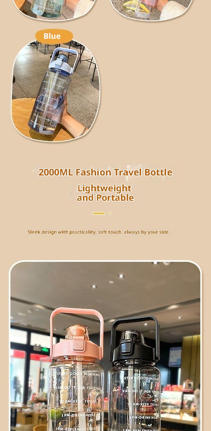 001 Cross-Border Super Large Capacity Space Cup Summer Men And Women High-End Feel 2000ml Fitness Sports Ton Bucket_voghion.com