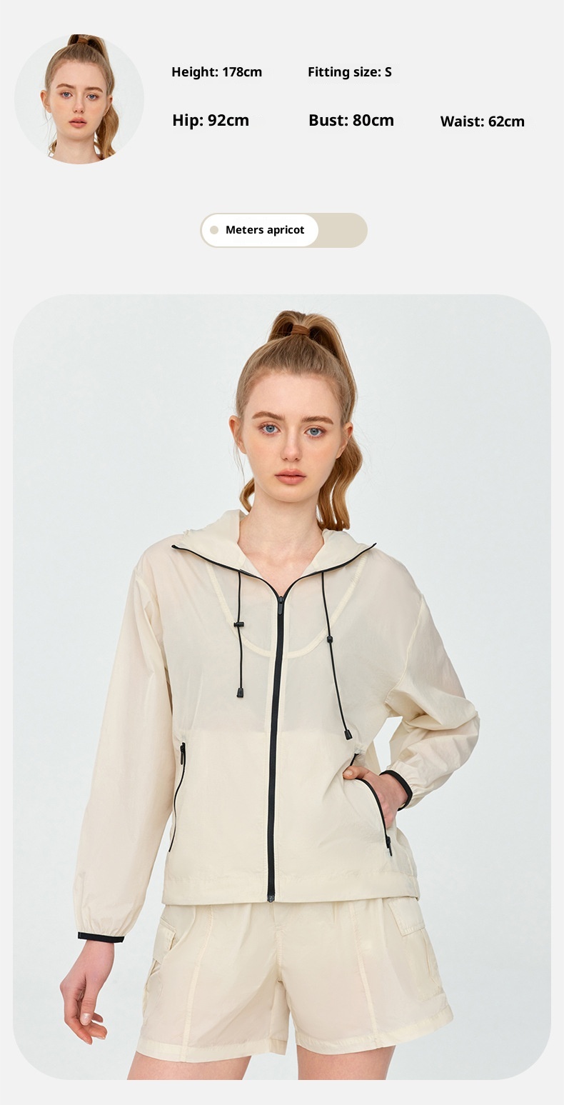 ActiveGo ActiveGo Giacca sportiva leggera da esterno, casual, con cappuccio, per yoga, da indossare in palestra e all'aperto_voghion.com