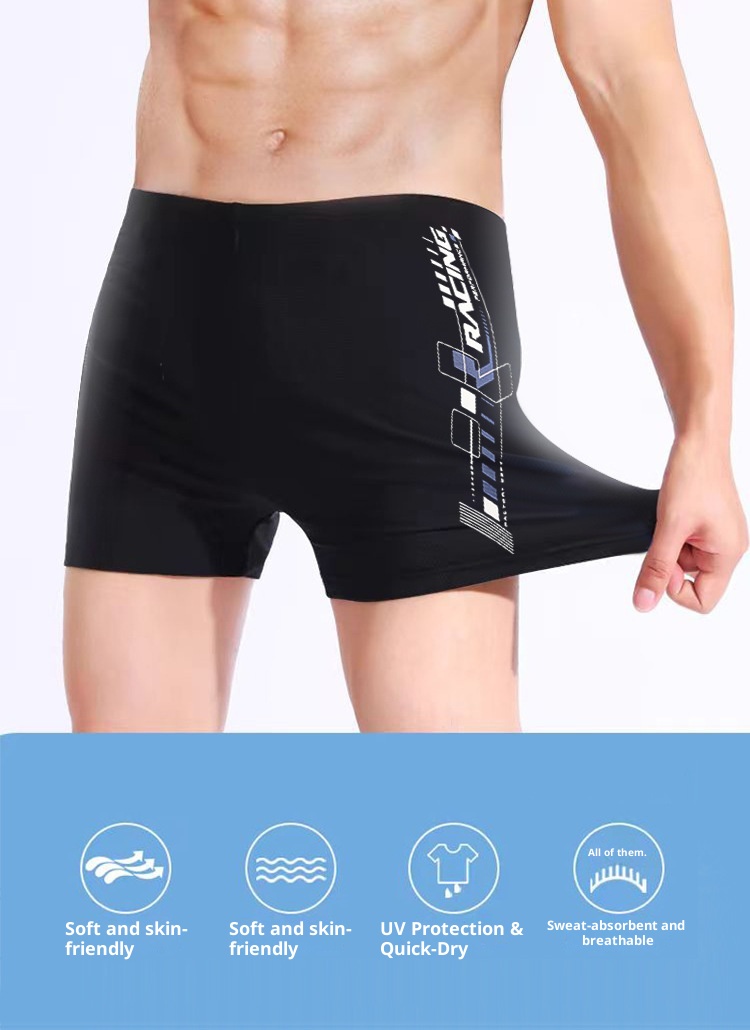 001 Neue, peinliche Badehose für Erwachsene in Übergrößen, locker geschnitten, professionell, schnelltrocknend, Boxershorts für Herren, Strandbadehose_voghion.com