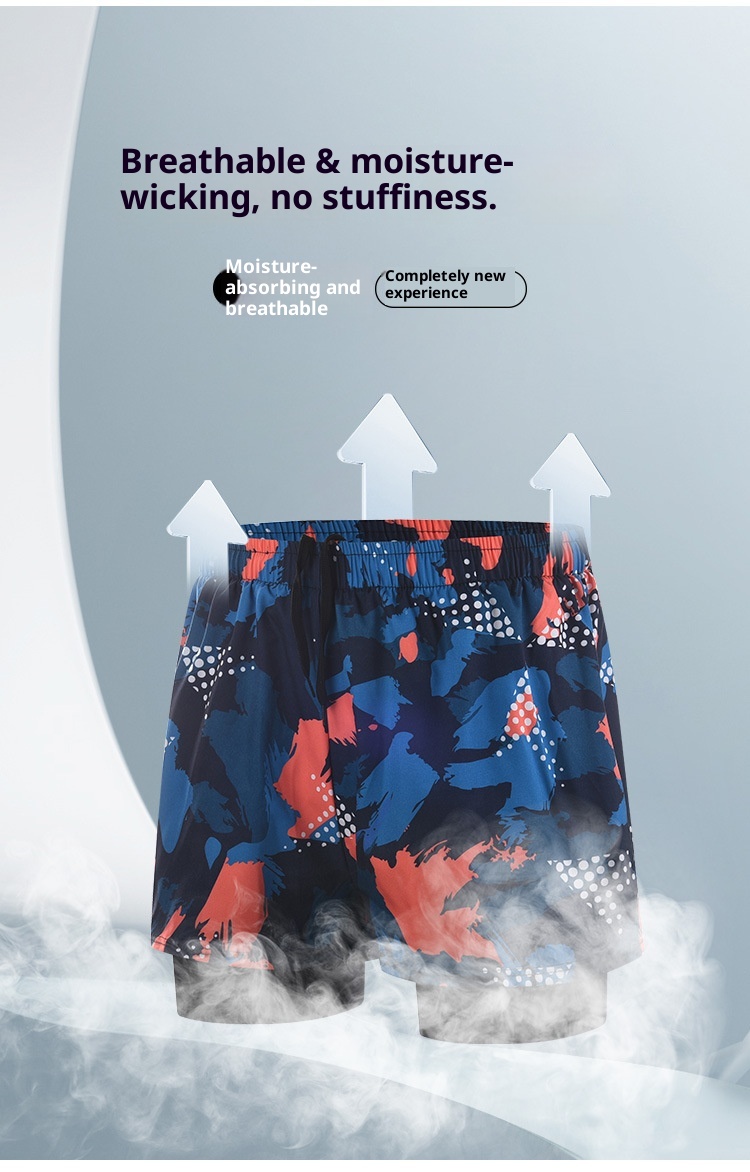 001 Neue, schnelltrocknende, doppellagige, bedruckte Badehose in Übergröße mit Anti-Peinlichkeits-Effekt – Professionelle Herren-Bademode_voghion.com