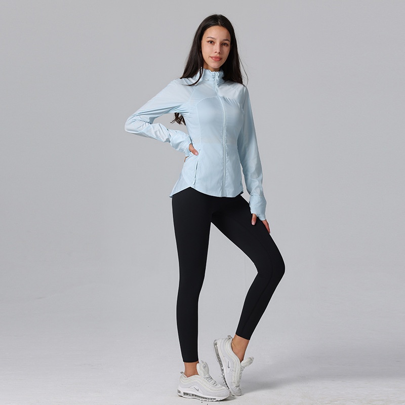 ActiveGo ActiveGo Ice Silk traspirante vestibilità slim GoalS Yoga Wear Giacca casual da donna per esterni, in pelle sottile e leggera, con protezione solare_voghion.com